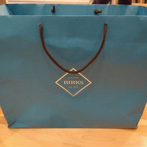Large Birks shopping bag for home staging decoration